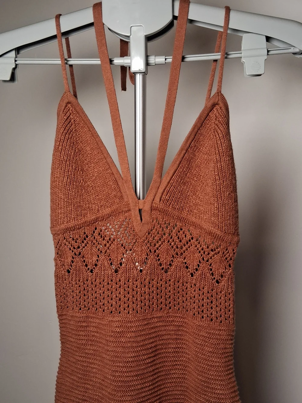 Abercrombie & Fitch Rust Knit Maxi Dress Spaghetti Straps size Medium
